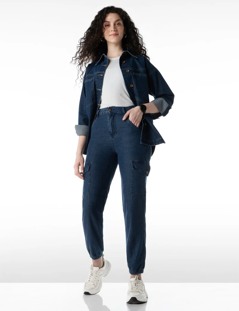 inkd Women's Cargo Pocket Jogger - High-Rise | 100% Cotton